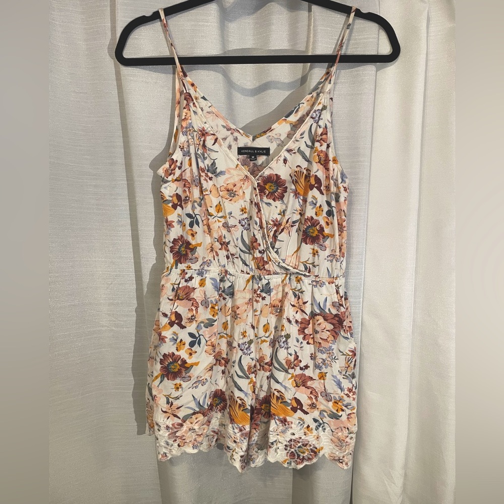 Kendall & Kylie Multicolor Floral Embroidered Romper